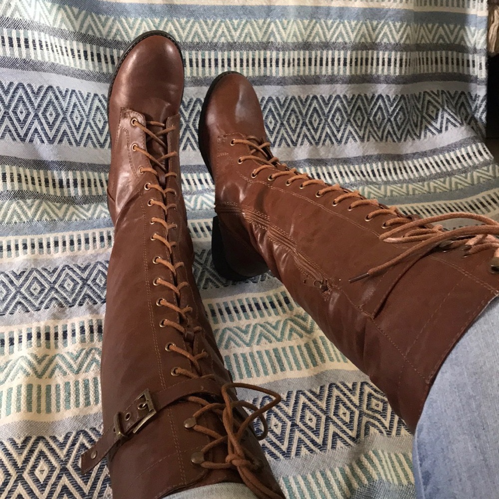 Over the knee combat boots